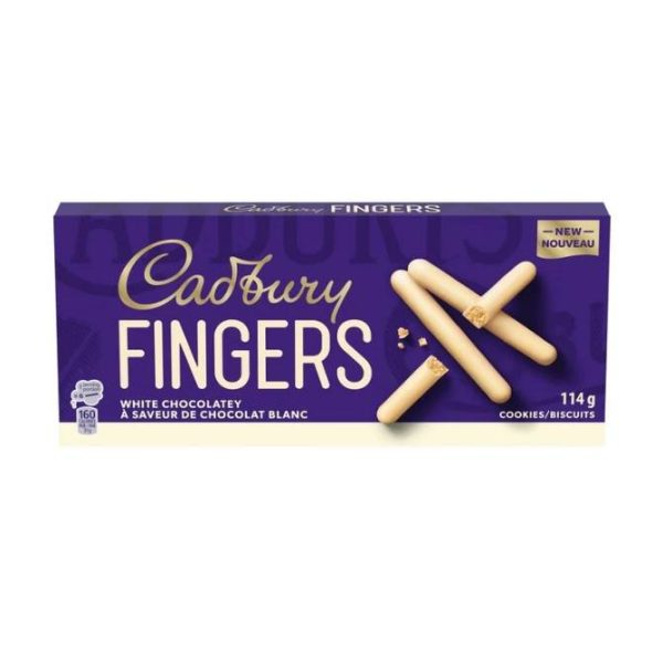 Cadbury Fingers White Chocolatey Cookie Biscuits 114g Cadbury Fingers White Chocolatey Cookie Biscuits 114g