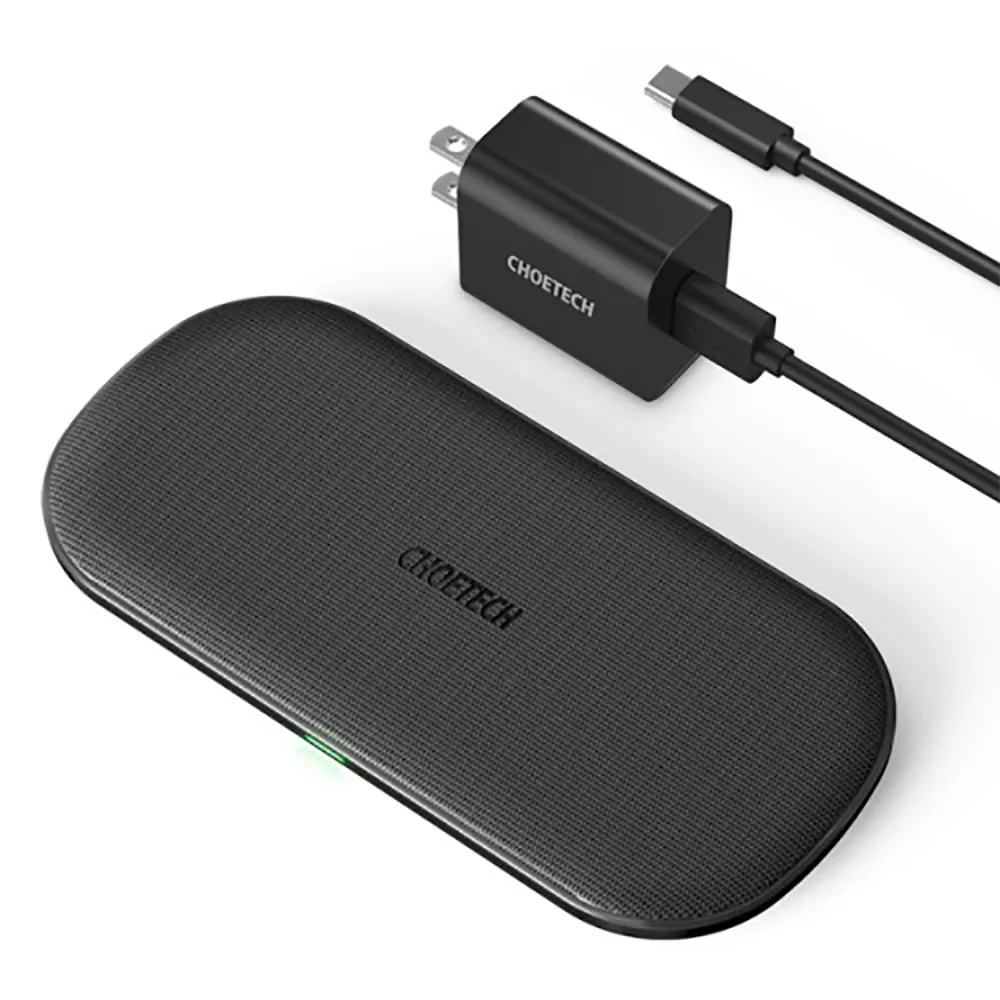 Choetech 10W 5-Coil Dual Fast Wireless Charger With 1M Ac Cable - T535-S