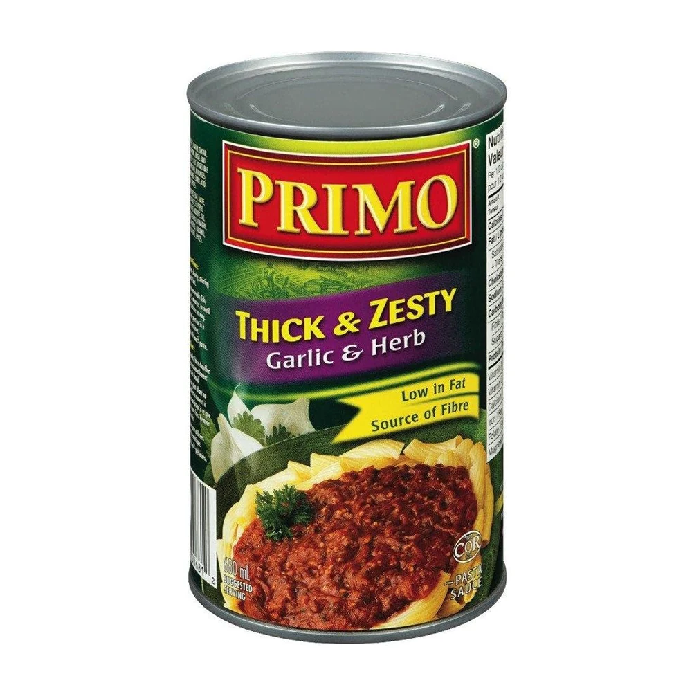 Primo Pasta Sauce Thick and Zesty - Garlic and Herb 680ml