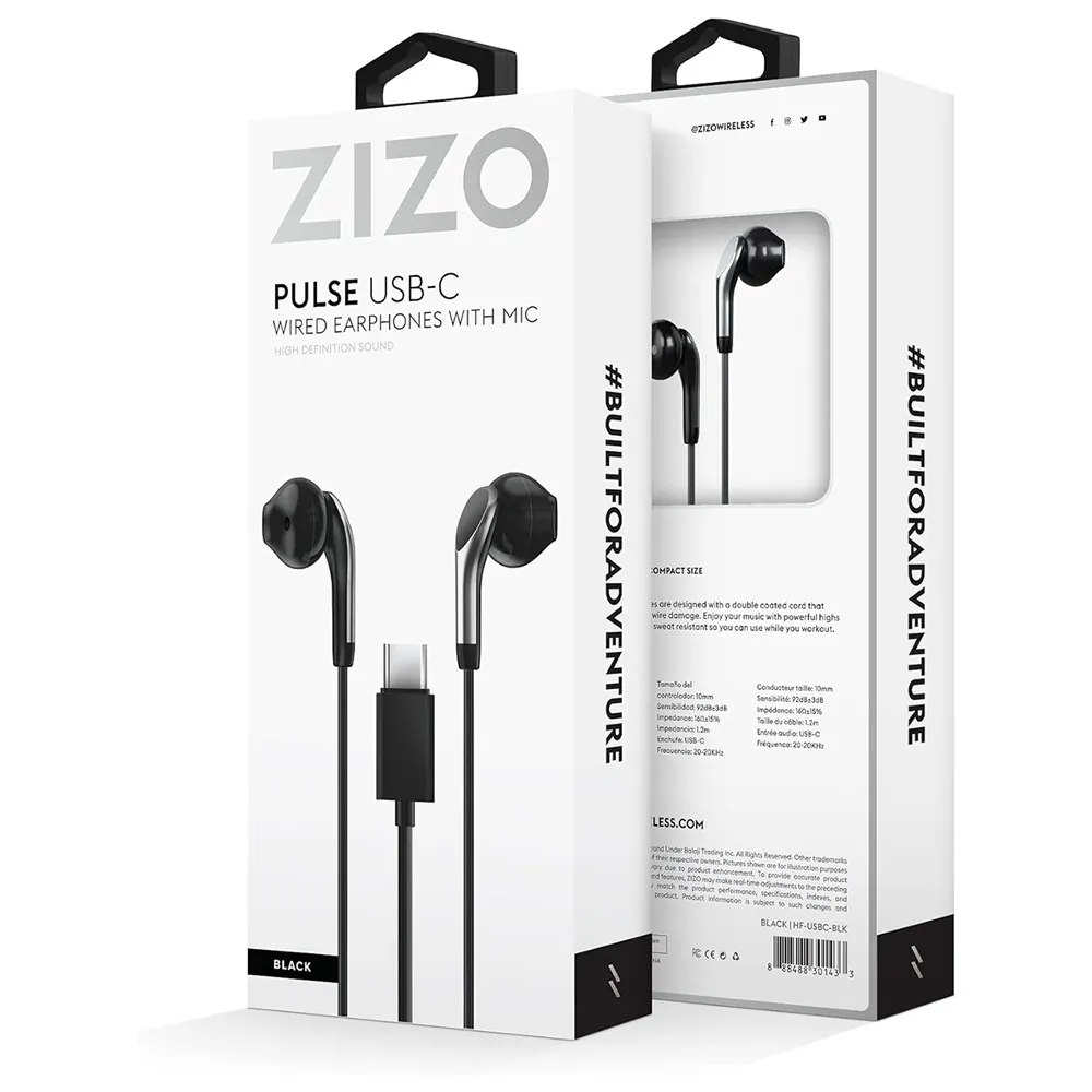 Zizo Wired Usb Type C Headphones - Black